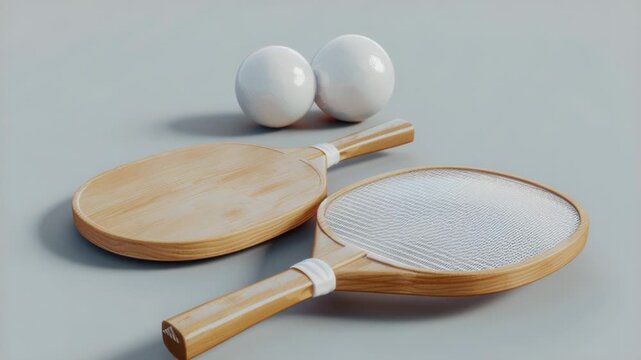 Video Two tennis rackets placed next to two eggs on a table, suggesting a unique pairing or a clever idea