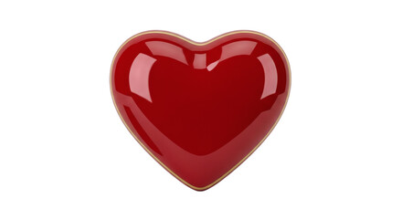 Obraz premium Shiny red heart shape isolated on transparent background