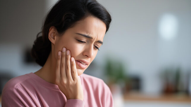 Faceless girl suffering from severe tooth pain dental discomfort oral health emergency toothache experience mouth pain condition emergency dental care needy with copy space