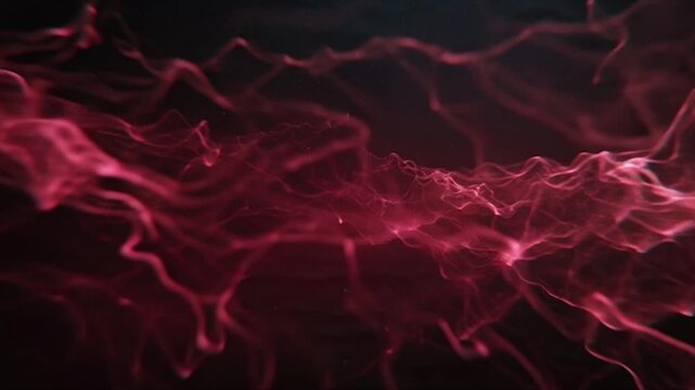 Abstract Red Smoke Swirls on Dark Background.