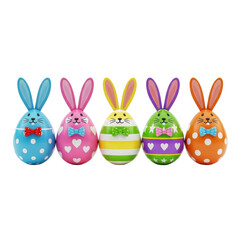 Obraz premium Colorful easter bunny eggs