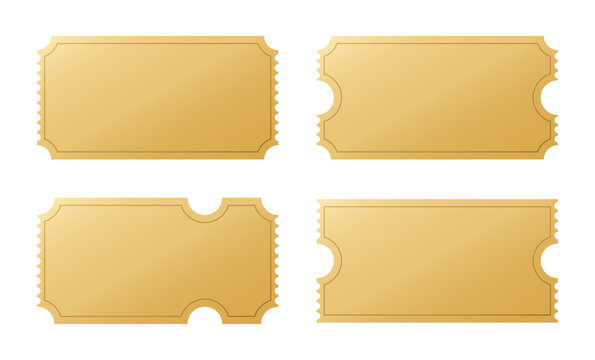 Luxury gold blank tickets for event pass and voucher designs