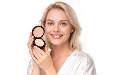 Beauty Model with Compact Powder