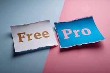 Paper document marked 'Free'cbeside a luminous full report labeled 'Pro' , shown in a clean infographic comparison layout.
