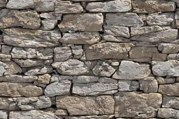 Fototapeta premium Rough, irregularly shaped stones create a textured natural wall surface