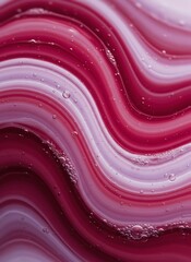 Abstract Macro Photography Style Digital Art Fluid Wave Design with Crimson Red and Lavender Curves