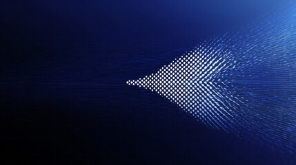 Digital particles diverge from a central point into a radiating beam.