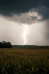 Thunderstorm Above Wheat Harvest