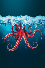 Deep Sea Octopus and Ice Storm