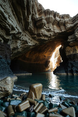 Bioluminescent Tidal Sea Cave