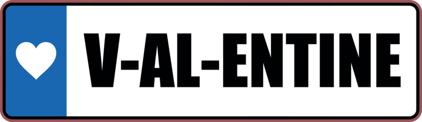 Obraz premium Valentine wordplay typography with heart icon, modern love themed design