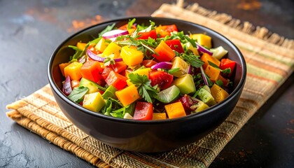 Colorful and Healthy Butternut Squash Salad in a Bowl.