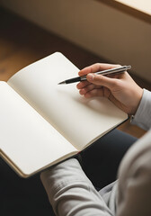 business woman writing on a notebook