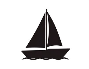 Fototapeta premium Silhouette of a sailboat on water, nautical adventure.