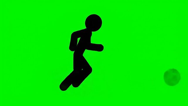 Silhouette of Person Playing Soccer on Green.