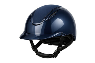 Obraz premium Navy blue equestrian helmet providing safety and head protection for horse riding sports and activities