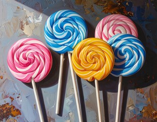 Colorful Lollipops on a Stick - A Sweet Treat Collection.