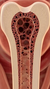 Bone Marrow Cross Section Anatomy Illustration