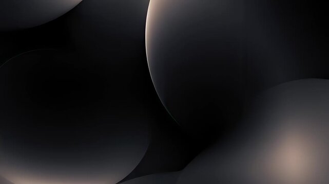 Abstract dark spheres and smooth gradient lighting in a moody composition