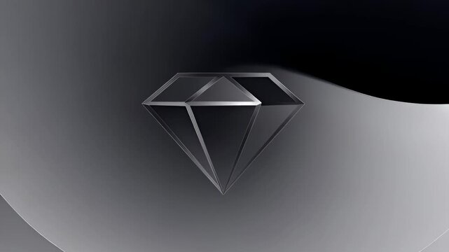Geometric diamond icon on dark abstract background