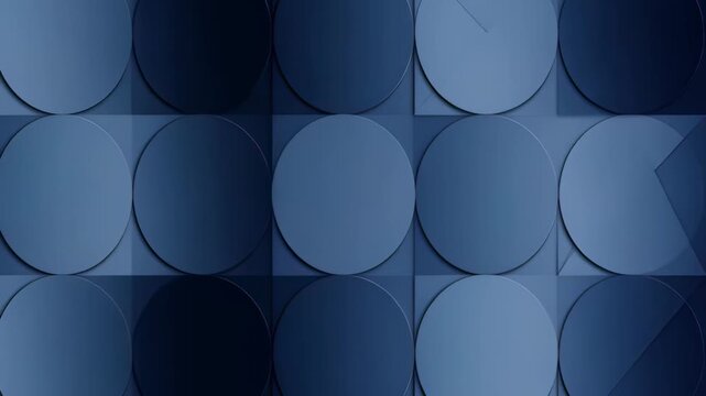 Abstract geometric pattern of overlapping circles in blue tones