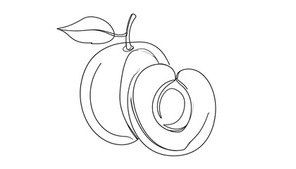 Obraz premium Elegant Line Art of Fresh Plums - A Minimalist Design.