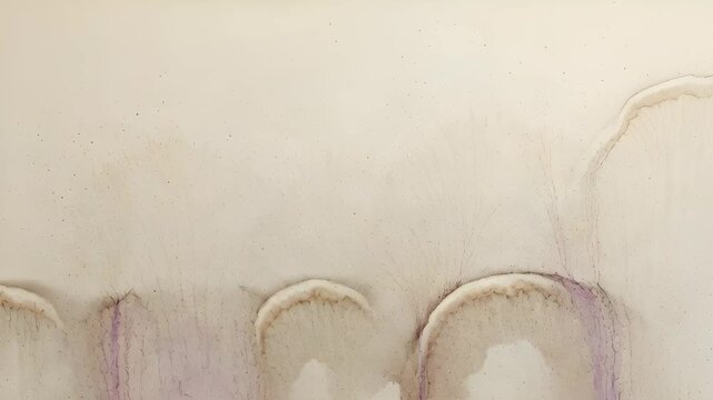 Soft watercolor texture with beige and purple stains on paper background