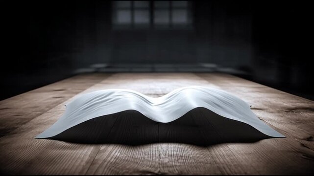 Open book with folded paper