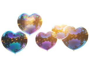 kalp şeklinde baloncuklar izole edilmiş m&uuml;kemmel tasarım 