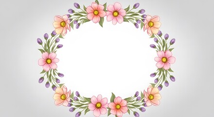 Beautiful floral wreath for mother's day celebration with colorful flowers