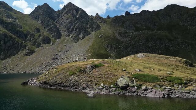 Scenic view of the Lacs d'Ayous in the French Pyrenees