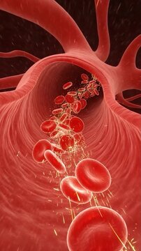 Blood Flow Through Artery Circulatory System Medical Animation