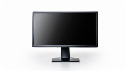 Fototapeta premium Black computer monitor on white background