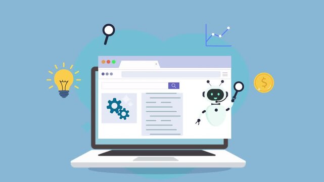 Modern Laptop Displaying Web Browser Interface with Digital Elements.