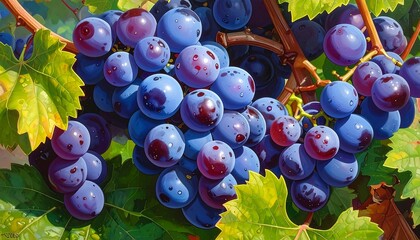 Luscious Concord Grapes - A Burst of Sweetness in Every Bite.