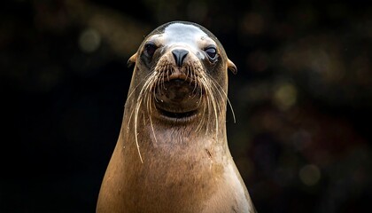 Close-up of a California Sea Lion with Intense Focus.