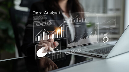 Business data analysis dashboard showing charts, statistics, and performance metrics for decision-making, revenue tracking, and strategic planning in organizations Latch