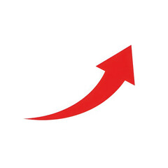 Red curved arrow icon isolated on transparent background isolated on transparent background