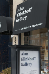 Naklejka premium exterior building facade and signage of Alan Klinkhoff Gallery located 190 Davenport Rd, Toronto