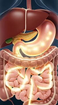 Human Digestive System Anatomy Medical Animation
