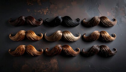An Array of Mustaches - A Whimsical Display of Facial Hair.