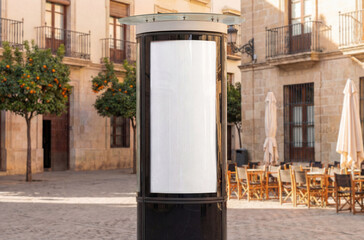 Advertising column mockup in Spain
