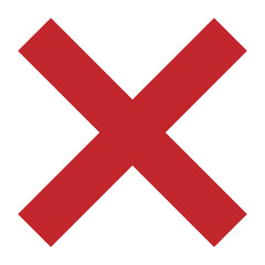 Obraz premium Red Cross Sign. Red Cross Mark, No, Delete Icon. Stop Sign, Cancel Symbol. 