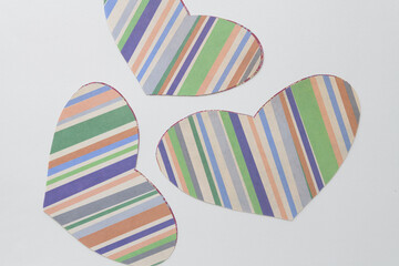 Obraz premium striped paper hearts