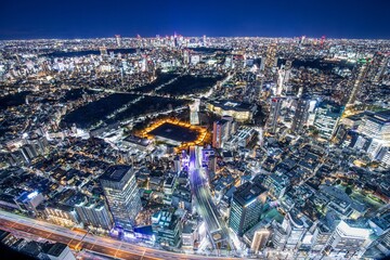 【夜景100選】東京都、六本木ヒルズ東京シティビューから眺める夜景（新宿方面）