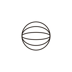 Ball, line geometric symbol simple logo vector