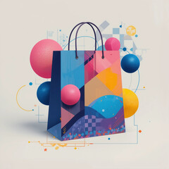 illustration of shopping bags, 