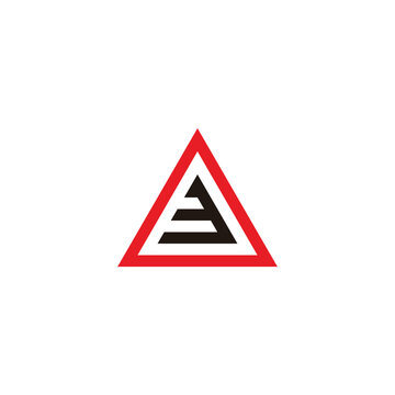 Number 3 in Letter O, triangle geometric symbol simple logo vector