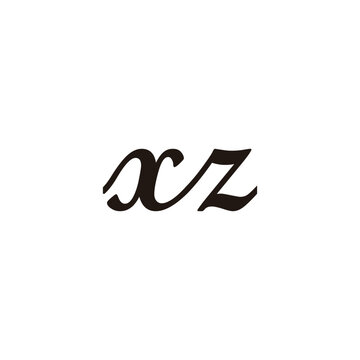 Letter xz connect geometric symbol simple logo vector