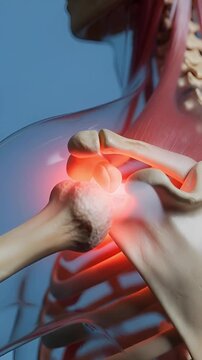 3D medical animation of shoulder joint inflammation